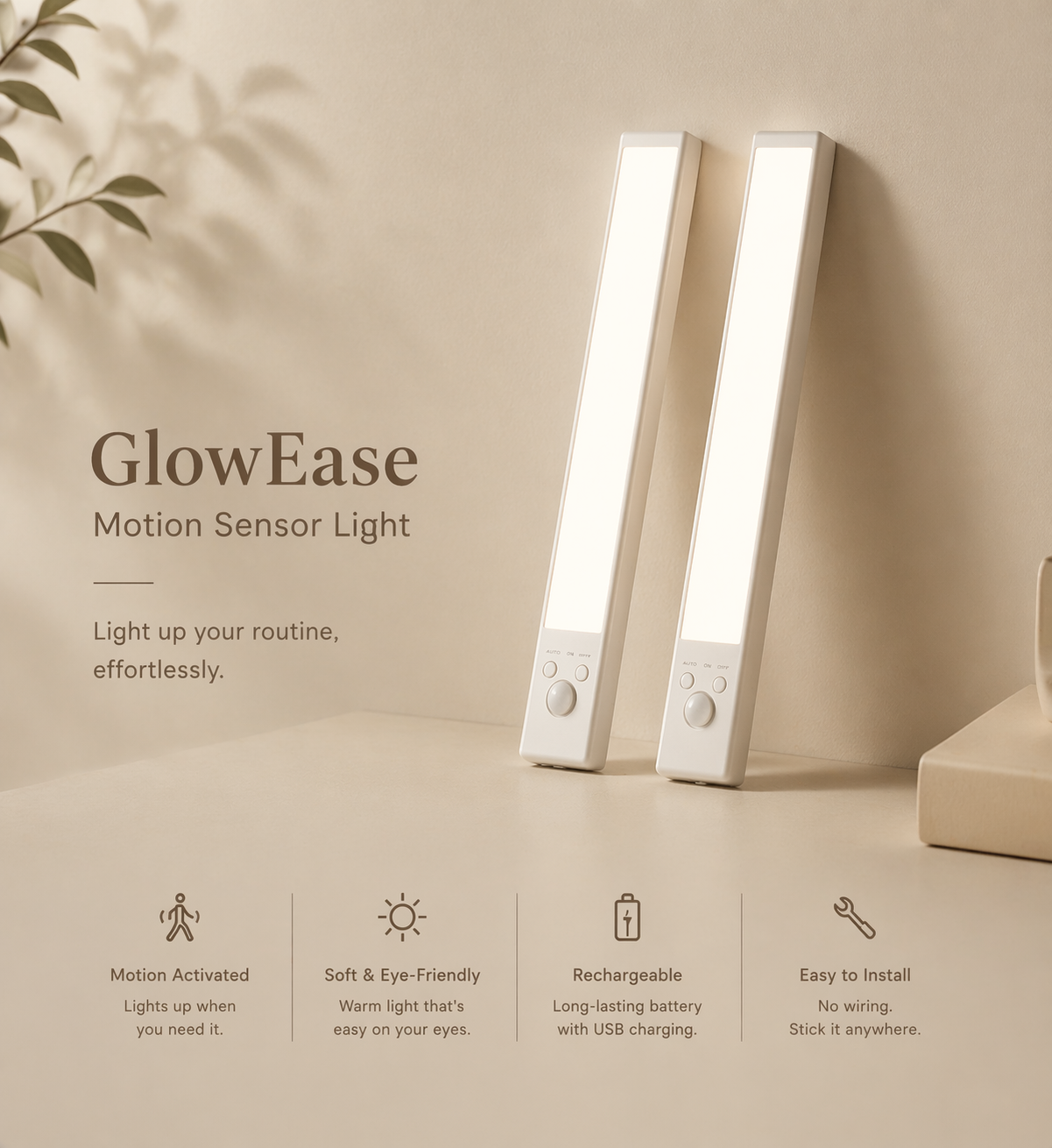GlowEase Motion Sensor Light