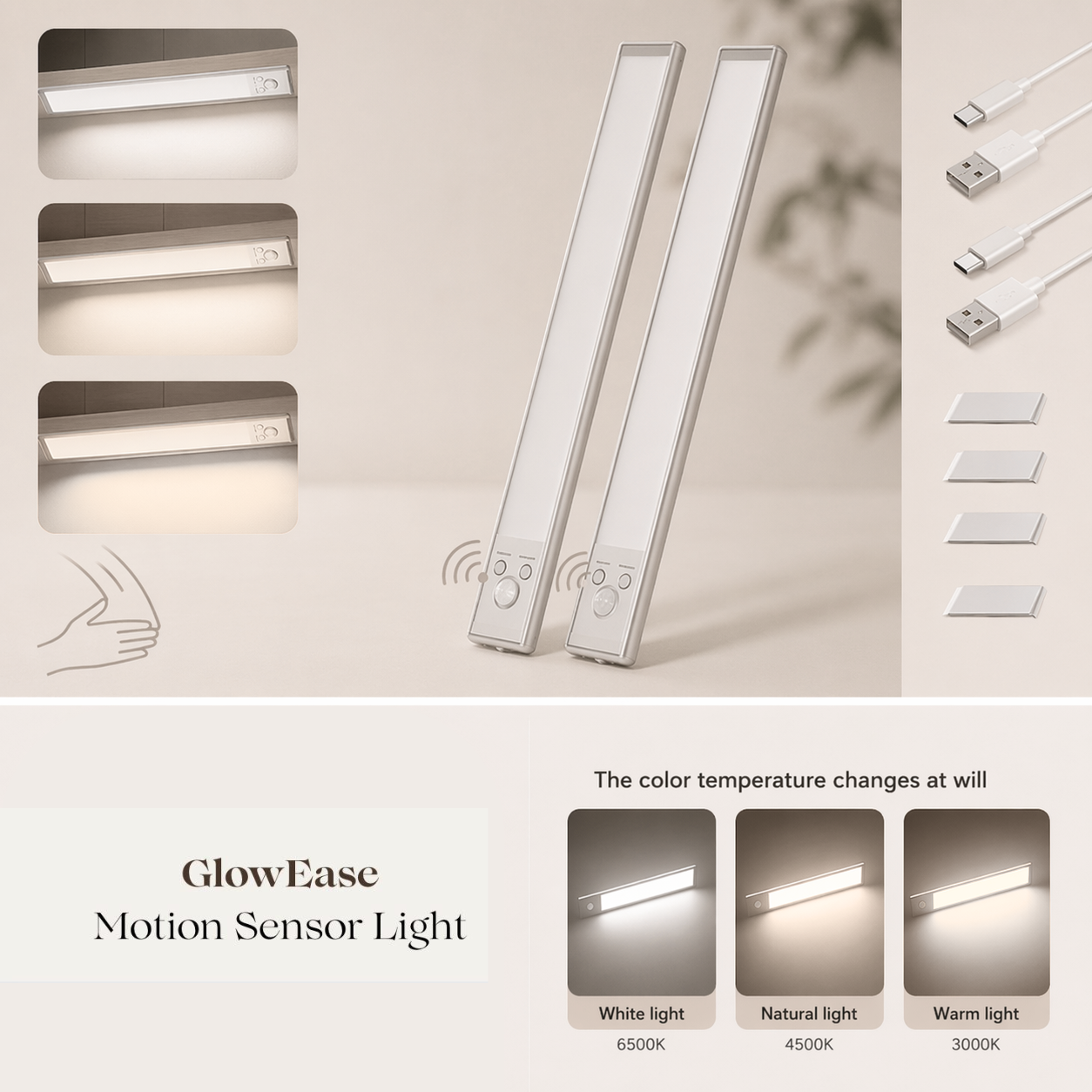 GlowEase Motion Sensor Light